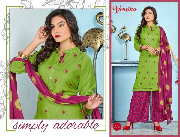 Venisha Kashaf 2-Rayon-Kurti-With-Bottom-And-Dupatta